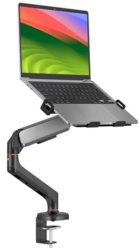 BEWISER Laptop Arm Tischhalterung mit Gasfeder für 12-17 Zoll Laptop,Einstellbarer Computer Notebook Mount Tischständer,2-in-1 Monitorarm für 13-32 Zoll Monitor