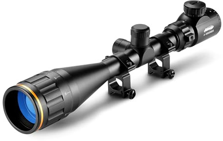 AOMEKIE Rifle Scope 4-16X50 AOEG Red/Green Illuminated Rapid Range Reticle Airsoft Red Dot Sight Scope with 22mm Picatinny Rail Mount and Covers for Hunting Crossbow