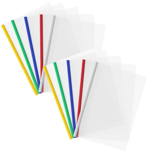 10 Pezzi Plastica A4 Rapporto Copertina e Cartella Di File Con Barra Scorrevole, Copertine Per Rilegatura e Report con Clip per Scuola e Ufficio Documenti