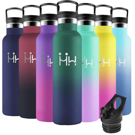 Motswedi Borraccia Termica, 1L senza BPA, Borraccia con Cannuccia, Acciaio Inox, Bottiglia Termica, a Prova di Perdite, Borracce Termiche, Borraccia per Palestra, Ciclismo, Verde Scuro & Blu Scuro