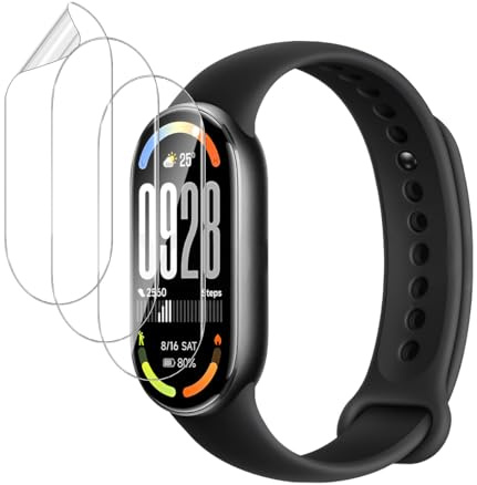 GEEMEE para Xiaomi Mi Smart Band 10 Protector de Pantalla, 3 Piezas de película Flexible Ultra HD TPU antihuellas Dactilares a Prueba de explosiones con Borde Curvo -Transparente
