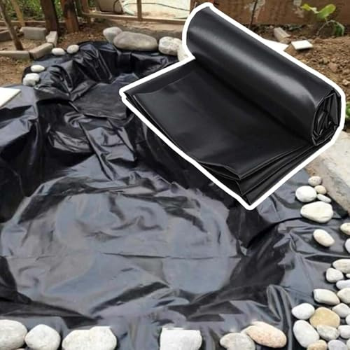HDPE Pond Liner for Garden Black Soft Membrane PreFabricated Plastic Sheet for Fish Ponds Available in 2x3m 3x4m 4x6m 5x8m 5 Mil Thick Waterproof Protection