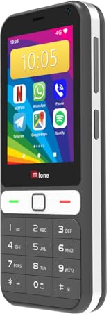 TTfone TT280 – Simple 4G Dual SIM Bar Phone with Android, 2.8 Touchscreen Pay As You Go Smartphone - O2 with £20 credit