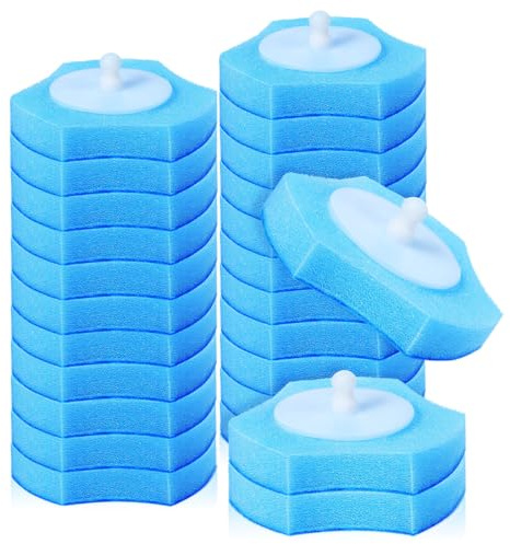 TOPBATHY 30 Pack Disposable Toilet Brush Refills Sponge Brush Head Replacement for Toilet Cleaner Flat Bottom Cleaning Pads Easy Attach Refills for Sink Floor Drain and Household Cleaning