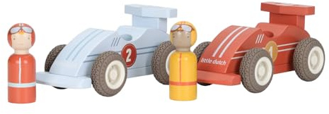 Little Dutch 2526 Holz Autos Rennwagen Rückziehautos