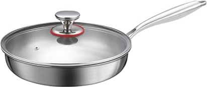 Générique Hammerschlag-Pan aus Titan – antihaftbeschichtet mit Deckel | Camping Outdoor Camping für den täglichen Gebrauch Restaurant Hotel Kitchen Apartment