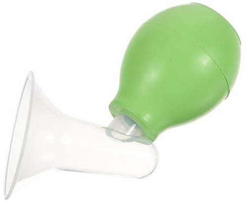Manuelle Muttermilch Absauggerät Horn Transparent Grün aus Kunststoff | Gummi Komponente, Abnehmbar, Klare Sicht Beim Ansaugen, Glatte Ausführung ohne Raue Grate