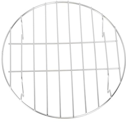 KONTONTY Grille de cuisson ronde en acier inoxydable - 25 cm - Grille de refroidissement pour barbecue, poisson, légumes, pizza et rôti - Passe au lave-vaisselle - Structure fine en grille