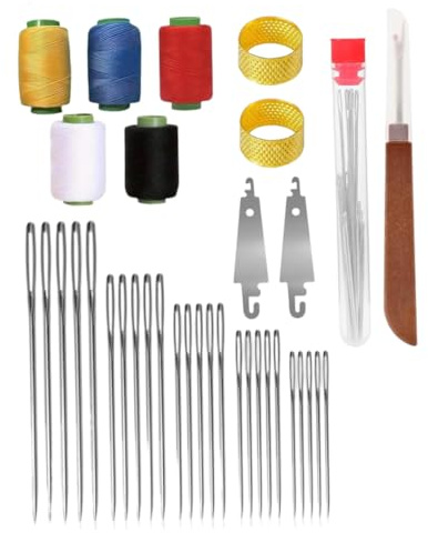 Big Eye Stahl-Nähnadelset 36-teilig |.Stahlnadeln in 5 Größen für Handnähset für Erwachsene mit Etui |.Anfängerfreundlich,Nähset,Embroidery set