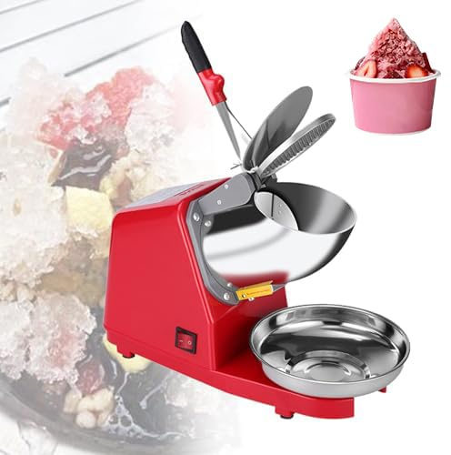 Electric Ice Crusher, Automatic Ice Shaver with Dual Stainless Steel Blades, High Efficiency and Quiet Operation for Home or Commercial Use, Ideal for Cocktails and Slushies