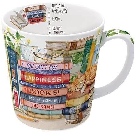 Kaffeebecher Booklover, Kaffeetasse Tassen Teetassen Kaffeepott Henkelbecher Bücher, lesen Bücherliebe englisch 500 ml