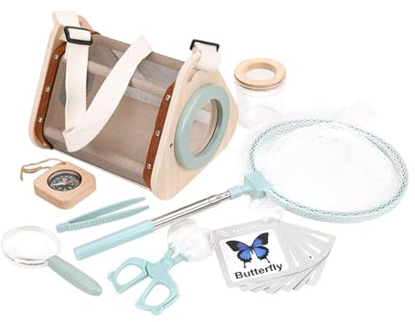 MERIGLARE Kit de Explorador para Niñas Y Niños: Lupa, Contenedor de Observación para Acampar.