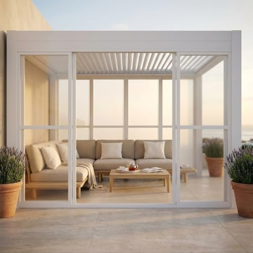 BS COM Parete laterale in policarbonato per pergola bioclimatica Tony - TONY Bianco