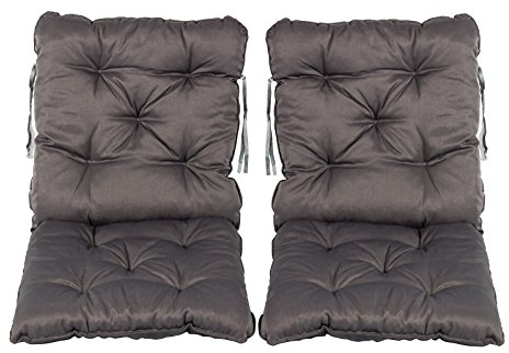 Meerweh 2er Set Rückenkissen Sessel ca. 50 x 98 x 8 cm Polsterauflage Sitzkissen, Grau, 50 x 98 x 10 cm