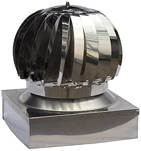 Fumaiolo Comignolo Canna Fumaria Camino Cappello Testa Girevole Base Quadrata In Acciaio Inox attacco maschio (CM 22 X 22)