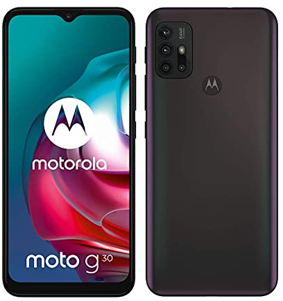 Motorola G30 (6.5 Inch 90Hz, Qualcomm Snapdragon, 64MP quad camera system, 5000 mAH battery, Dual SIM, 4/128GB, Android 11), Dark Pearl (Renewed)