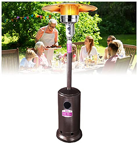BDXZJ Parasol Chauffant en Acier Inoxydable, Chauffage d'extérieur Gaz 13Kw GPL A Parasol avec roulettes 224 cm de Hauteur Adapté Au Jardin, Aux Restaurants, Aux Bars, Aux Barbecues Gold
