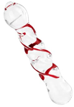 EIS Glasdildo mit Spiralstruktur | 13 cm Einführlänge | Konische Spitze | Beidseitig Verwendbar | Erotikspielzeug mit Temperaturspiele