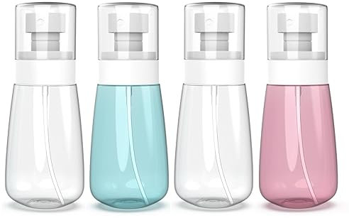 RELANOR Liten sprayflaska resestorlek – PETG sprayflaska resa – resesprayflaska läckagesäker – minisprayflaskor i resestorlek för toners, ansikte och hårdimma (60 ml – paket 4)
