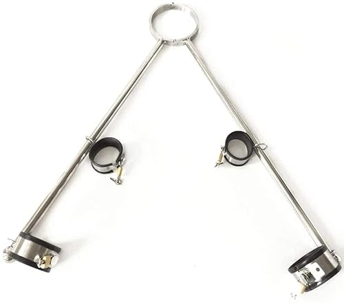 ROLOL Luxus Spreizstange Restraint-Set, Handschellen + Fußfesseln + Neck Collar Verstellbare, Fesseln Restraints mit Metall Fesselstange, Frauen Männer Paare, Edelstahl -Handschellen