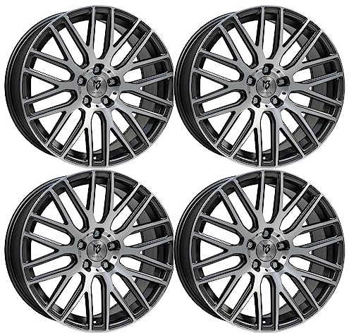 4x MB Design Felgen KV4 8.5Jx19 ET45 5x112 Mattgrau poliert kompatibel mit VW Beetle E-Golf EOS Golf ID.3 ID.4 ID.5 Jetta Passat Phaeton Tig