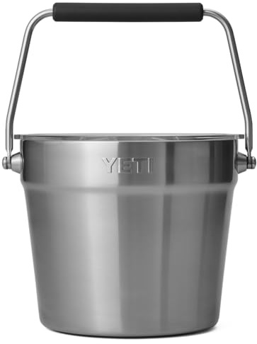 YETI Rambler Beverage Bucket, Double-Wall Vacuum Insulated Ice Bucket with Lid, Stainless Steel, 7.6 L