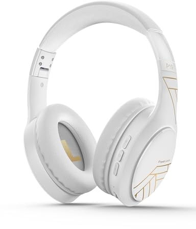 PowerLocus Bluetooth Headphones, Bluetooth Headphones Over Ear, Wireless Headphones with Microphone, 3 EQ Modes, 60Hrs Playtime, Foldable Headphones, Fabric Headband, Hi-Fi Stereo for Work/Travel/PC