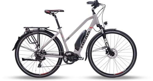 HEAD Women's E Revelo 1.0 Joy E-Trekking Bike, Matt Grey/Red, 54