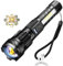 WHTOHY Torcia LED ricaricabile a 7 modalità, potente torcia LED tattica da 20000 lumen, luce laterale COB rossa e blu, torcia impermeabile zoomabile per il campeggio all'aperto e SOS