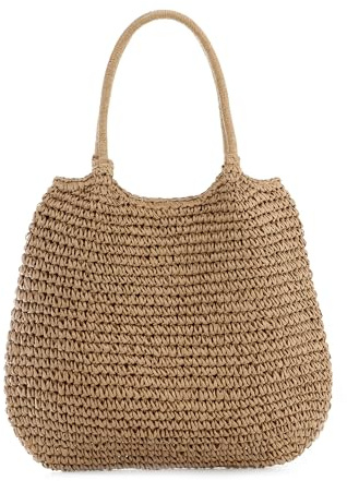 SUKUTU Grande borsa di paglia intrecciata da spiaggia Borsa estiva da donna Borsa a tracolla da donna