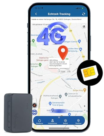 Mini GPS Tracker 4G GPS Ortung Echtzeit Tracking GPS Geräte für Auto, Fahrrad, Senioren, Kinder, Motorräder, Koffer EIN Ortungsgerät mit Magneten - Abonnement erforderlich - Unbegrenzte Entfernung