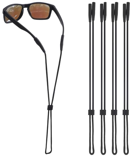 Buyisgle Eye Glasses Holder Strap - Sunglasses Straps Cords for Men Women Kids - Eyeglass Holders Around Neck - Eyewear String Lanyard Retainer - 4 PCS (Black)