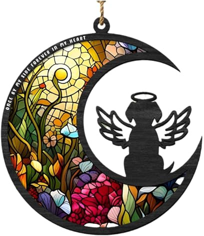 MAIGO Dog Memorial Gifts - Cat Memorial Gifts, Pet Memorial Gifts for Dogs Cat, Loss of Pet Sympathy Gift Dog Cat, Pet Memorial Gifts, Dog/cat Stained Glass Light Catcher,Sympathy Pet Loss Suncatcher