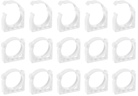 sourcing map 12Pcs PPR Water Pipe Clamps, Plastic U Shaped Pipe Clamps Clips with Fixing Clip Fit for 50mm/1.97 OD Water Pipes and Tubing Hoses Support, White