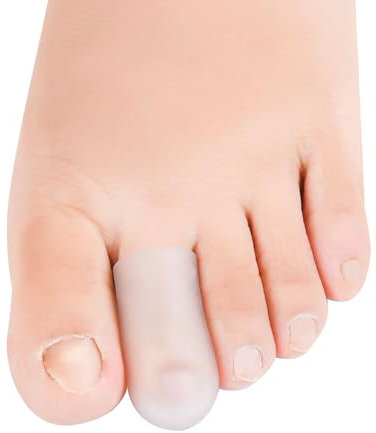 DYKOOK Toe Caps, Gel Toe Tubes 10 Pack, Translucence Color Silicone Toe Sleeves Protectors Bandages Pads for Blister, Callus, Corn, Sore, Toe Rubbing Wen and Women