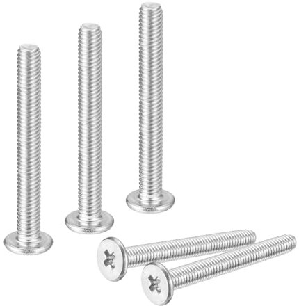 sourcing map M3-0,5 x 25 mm 20 viti a testa rotonda piatta in acciaio inossidabile 304 Phillips Drive Viti di fissaggio hardware per il collegamento di mobili