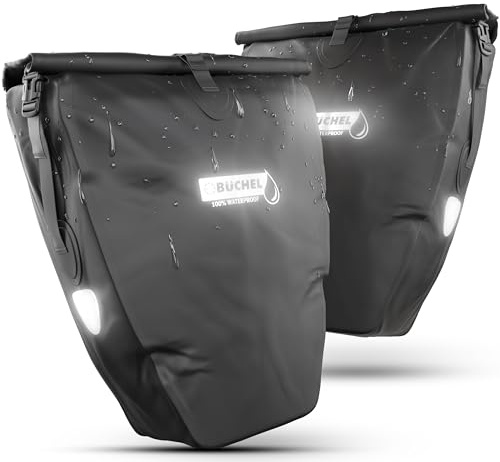 Büchel Borsa da bici per portapacchi I 25,4 L - 100% impermeabile I con maniglia e tracolla I borsa da bici per portapacchi, borsa da portapacchi, borse da bici posteriori