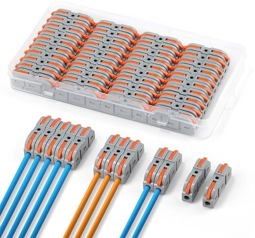 NEUTYPECHIC Connettori Elettrici Rapidi, Morsetti di Collegamento, Materiale ignifugo PC, Adatto Per Cavi Da 0,14-4,0 mm²