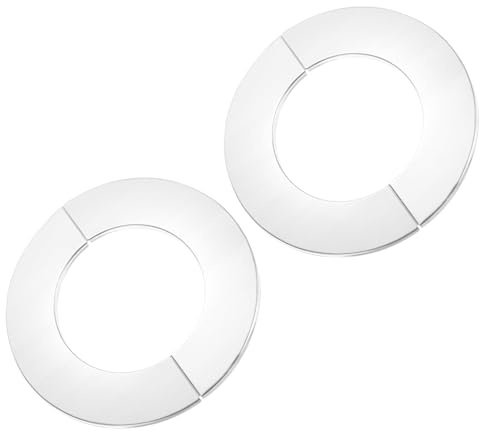 TOP-VIGOR 2 Stück 81 mm Wand-Flansch-Rohrabdeckung, 304 Edelstahl, Rundrohr-Rosettenplatte mit selbstklebender Rückseite für Heizkörper, Wasser und Heizungsrohr, Wandlochdekoration