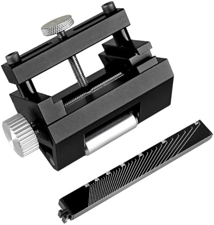 Abziehhilfe mit Winkelmesser, Holzbearbeitung Schärfhilfe für Hobel und Meißel, Winkelführung, Meißelschärfführung (schwarz)