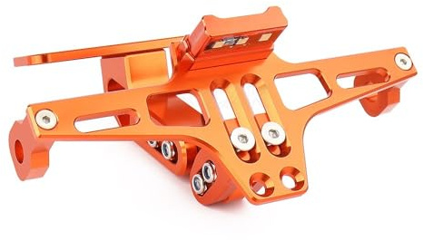 Kennzeichenhalter Motorrad Passend für KTM Duke 125 200 390 790 990 1190 Motorrad Einstellbare Heckklappe Kennzeichenhalter Halterung LED-Licht seitlich Nummernschildhalter(Orange)