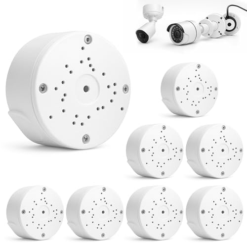 Kamera Anschlussdose Wasserdicht 8 Stück - für Überwachungskamera 120x53mm | Montagebox Für Halbkugelförmige Überwachungskameras im Innen- und Außenbereich, wetterfeste Montagebox zur Kabelunterbringung