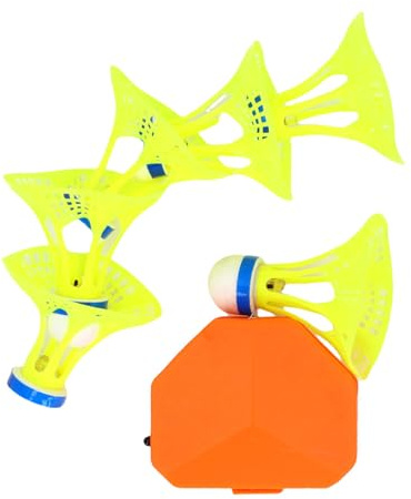 RiToEasysports Verstellbares Badminton-Trainingsgerät mit Leuchtendem Federball, Fernbedienung für Individuelles Training, Konstruktion aus Eisenlegierung + Nylon + Latex für Langlebigkeit