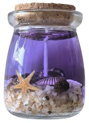 Sea Shell Gel Wax Scented – Aromatherapy Portable Jar Natural Fragrance Infused Handmade Relaxing Mood Enhancer Decorative Home Meditation Soothing Oil Calming Li