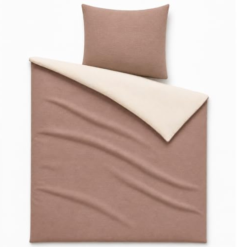 Dreamzie Vändbart Bäddset för Barn 80x80 cm 100% Bomull - Påslakan i Bomullsgasväv 80x80 cm + Örngott 35x40 cm Puderrosa - Oeko-TEX