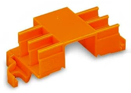 WAGO Befestigungsadapter 243-113 | 6 Steckplätze für 4- & 8-Leiter-Klemmen (Serie 243), 10 Stück, Schraubbefestigung für MICRO Verbindungsdosen-Klemmen, geeignet zur Montage auf Tragschiene 35, orange