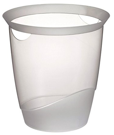 Durable 1701710400 Trend Corbeille à Papier Bureau Poignées Intégrées Plastique Transparent 16 Litres Hauteur 33cm