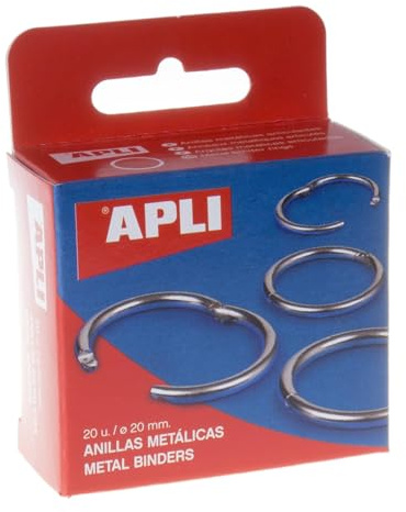 APLI 451 - Caja con 20 anillas metálicas (20 mm)