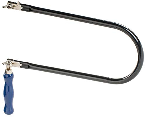 kwb Laubsägebogen, für Dekupiersäge, Laubsäge für Holz, Sperrholz, Kunststoffplatten, Stahlrohr: 13 mm ⌀, Länge: 305 mm, Holzgriff lackiert, Laubsägeblätter 130 mm, Sägeblatt flexibel austauschbar