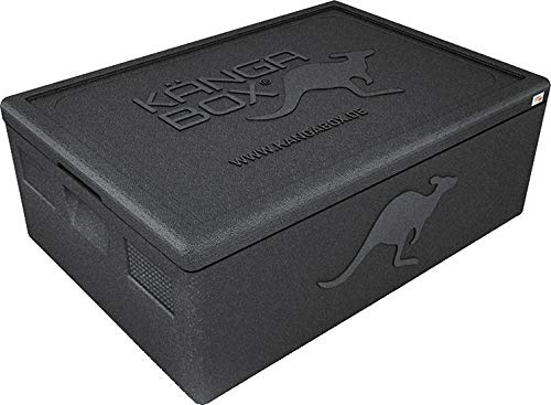 KÄNGABOX® Expert 60x40 cm schwarz 53-80L – Leichte Thermobox mit Stabiler Boden-Deckel-Konstruktion, glatter Innenfläche, Styroporbox-Alternative, spülmaschinenfest, temperaturbeständig